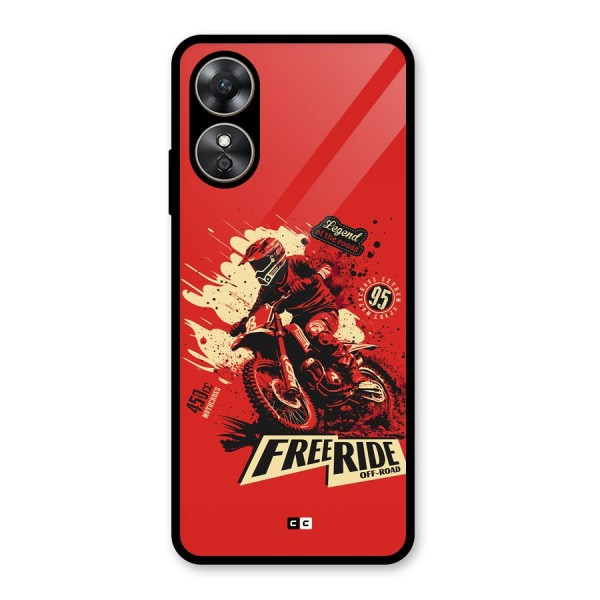 Free Ride Glass Back Case for Oppo A17