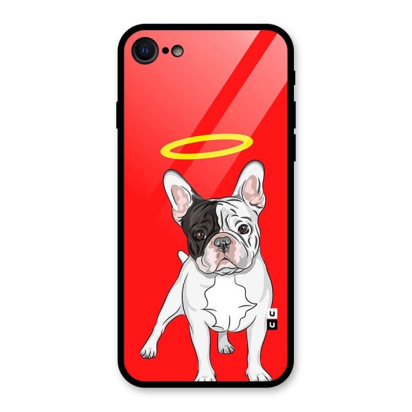French Cute Angel Doggo Glass Back Case for iPhone SE 2022