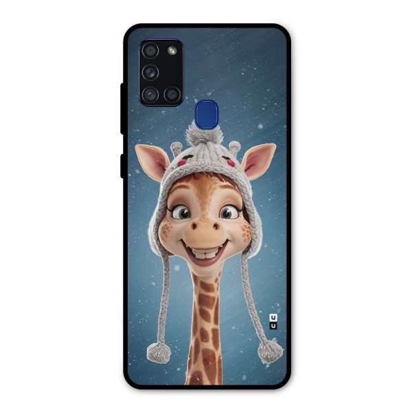 Funny Giraffe Metal Back Case for Galaxy A21s