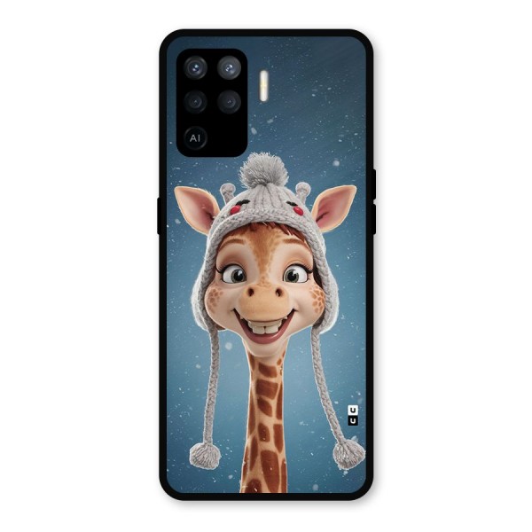 Funny Giraffe Metal Back Case for Oppo F19 Pro