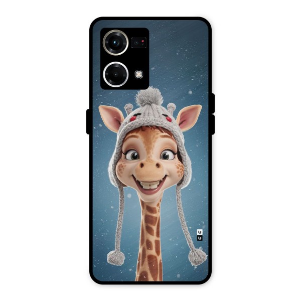 Funny Giraffe Metal Back Case for Oppo F21s Pro 4G