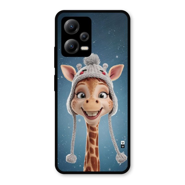 Funny Giraffe Metal Back Case for Poco X5