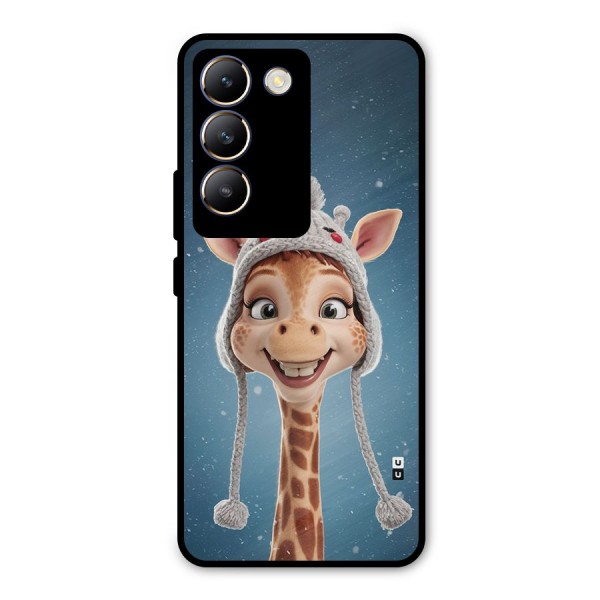 Funny Giraffe Metal Back Case for Vivo Y200e