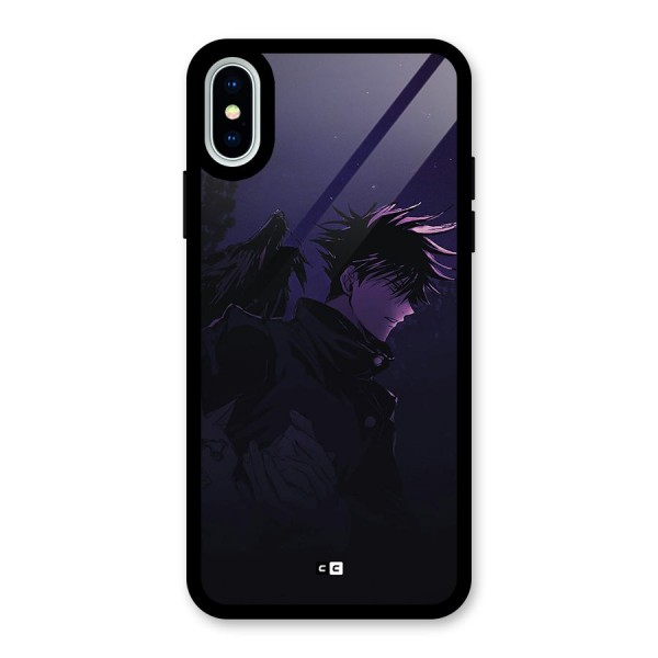 Fushiguro Demon Crows Glass Back Case for iPhone X