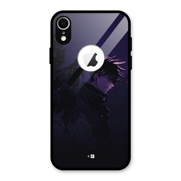 Fushiguro Demon Crows Glass Back Case for iPhone XR Logo Cut