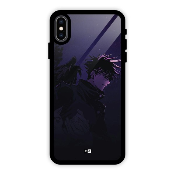 Fushiguro Demon Crows Glass Back Case for iPhone XS Max
