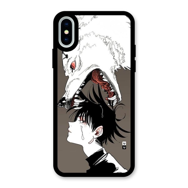 Fushiguro Demon Dog Glass Back Case for iPhone X