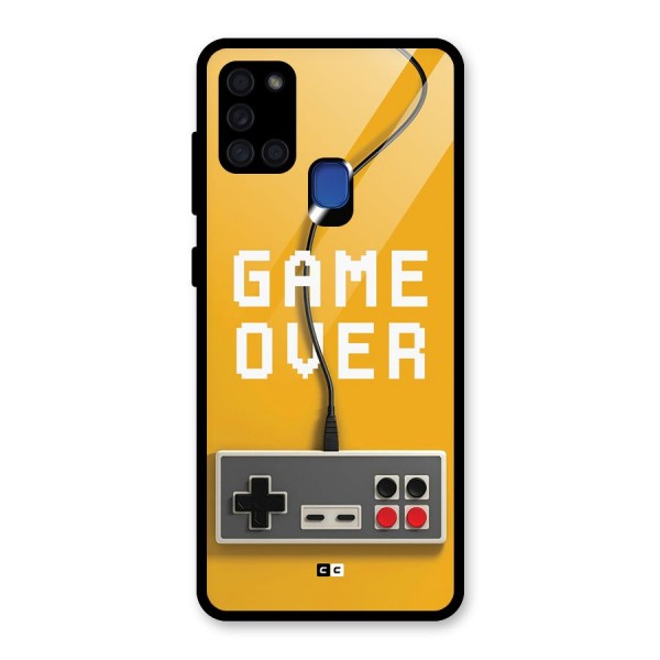 Game Over Remote Glass Back Case for Galaxy A21s