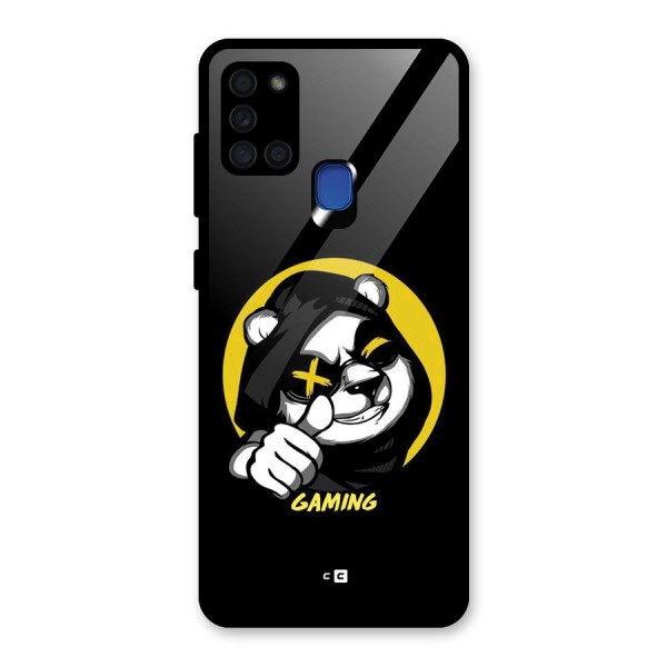 Gaming Panda Glass Back Case for Galaxy A21s