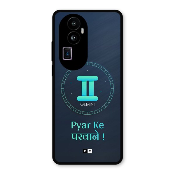 Gemini Love Metal Back Case for Oppo Reno10 Pro Plus
