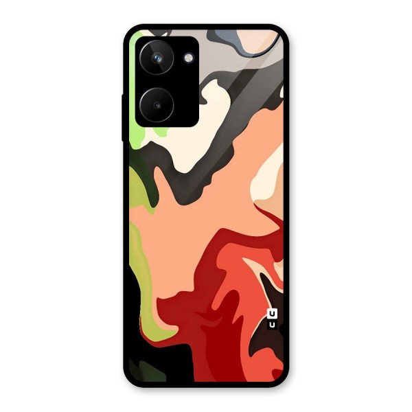 Geometric Abstract Acrylic Oil Pattern Art Glass Back Case for Realme 10