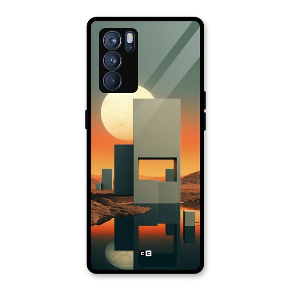 Geometric Sculpture Glass Back Case for Oppo Reno6 Pro 5G