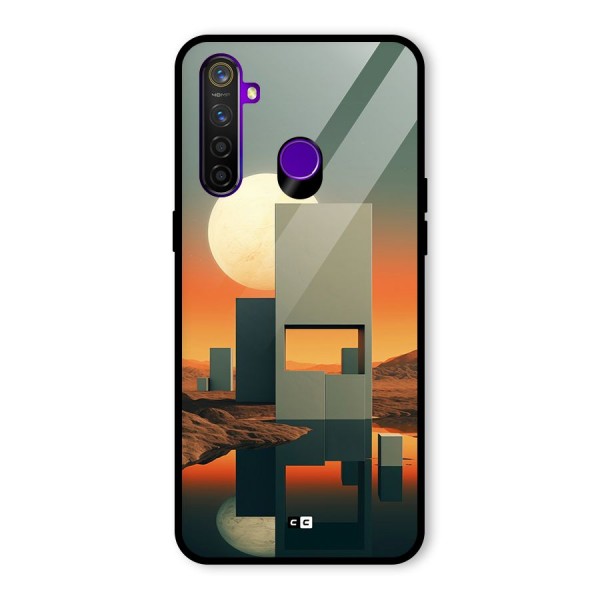 Geometric Sculpture Glass Back Case for Realme 5 Pro