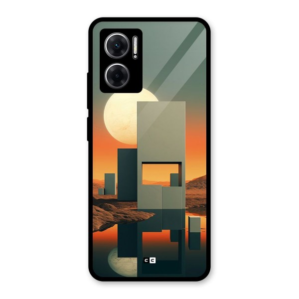 Geometric Sculpture Glass Back Case for Redmi 11 Prime 5G