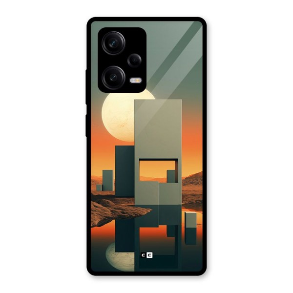 Geometric Sculpture Glass Back Case for Redmi Note 12 Pro