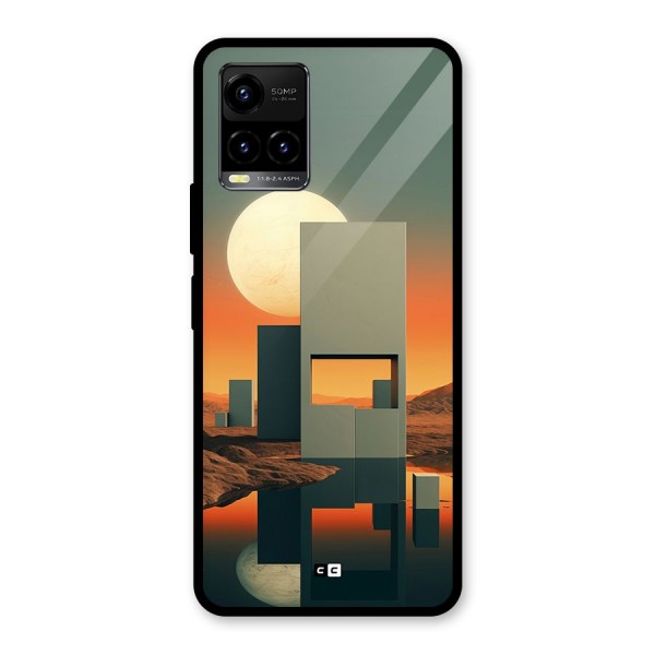 Geometric Sculpture Glass Back Case for Vivo Y21G