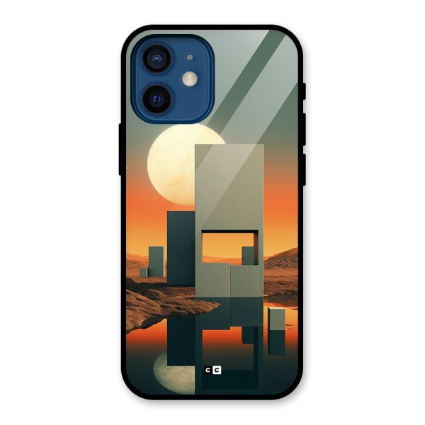 Geometric Sculpture Glass Back Case for iPhone 12 Mini