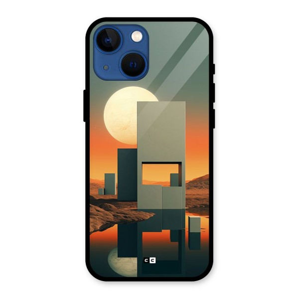 Geometric Sculpture Glass Back Case for iPhone 13 Mini