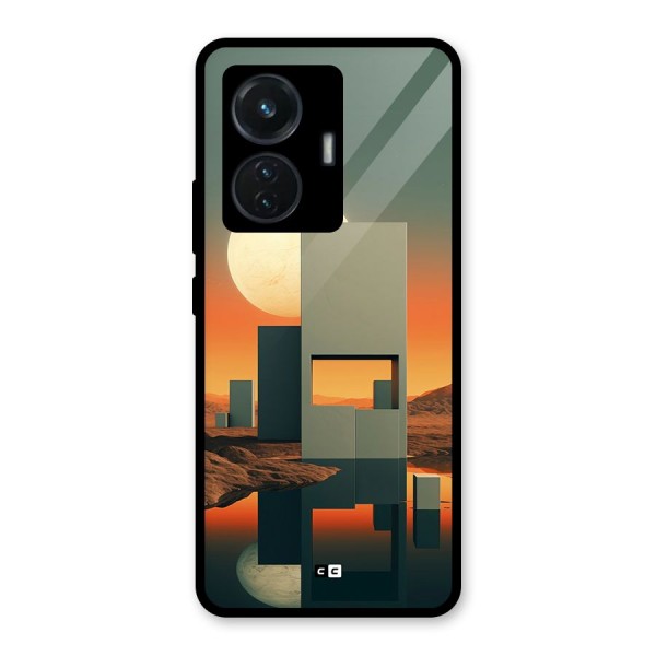 Geometric Sculpture Glass Back Case for iQOO Z6 44W