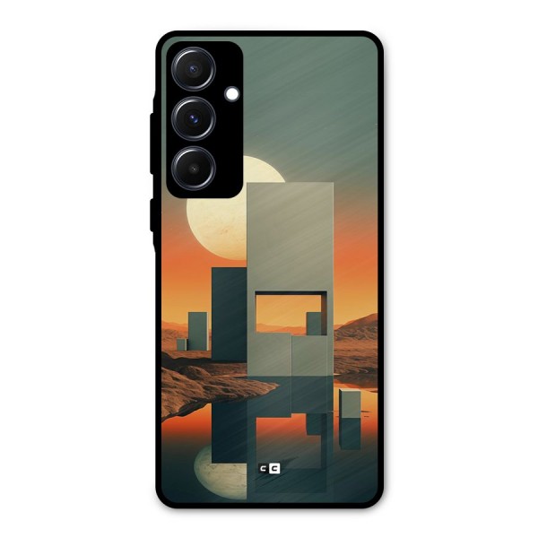 Geometric Sculpture Metal Back Case for Galaxy A55
