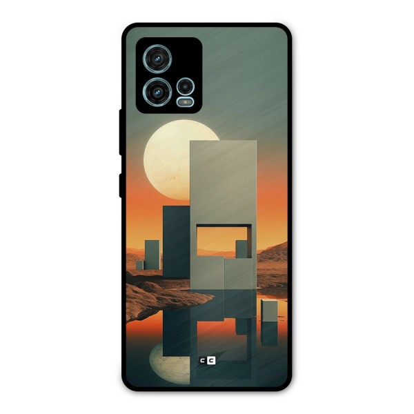 Geometric Sculpture Metal Back Case for Moto G72