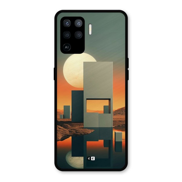 Geometric Sculpture Metal Back Case for Oppo F19 Pro