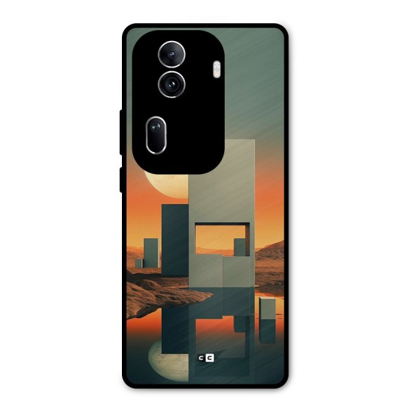Geometric Sculpture Metal Back Case for Oppo Reno11 Pro 5G