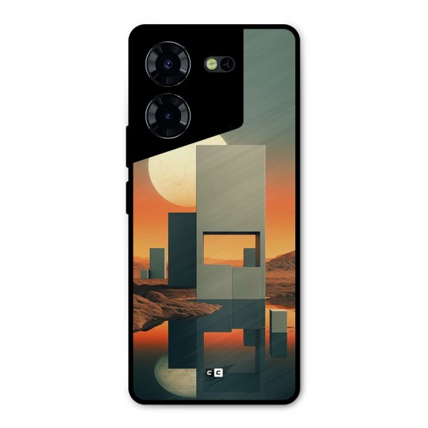 Geometric Sculpture Metal Back Case for Tecno Pova 5 Pro 5G