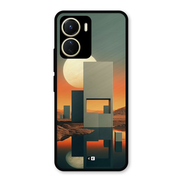 Geometric Sculpture Metal Back Case for Vivo T2x