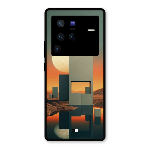 Geometric Sculpture Metal Back Case for Vivo X80 Pro