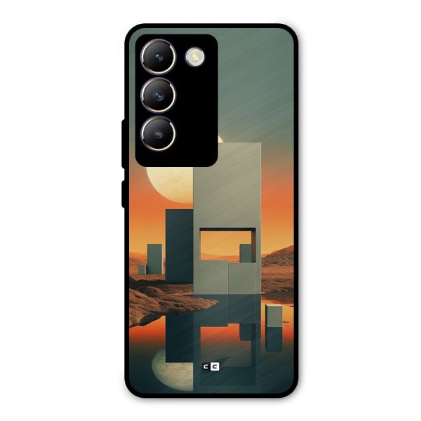 Geometric Sculpture Metal Back Case for Vivo Y200e