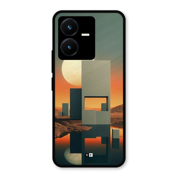 Geometric Sculpture Metal Back Case for Vivo Y22