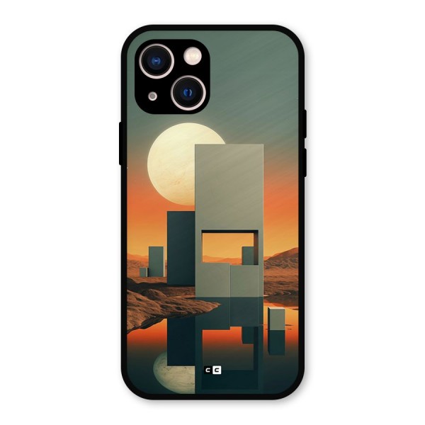 Geometric Sculpture Metal Back Case for iPhone 13