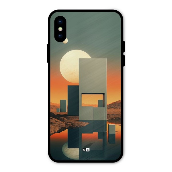 Geometric Sculpture Metal Back Case for iPhone XS