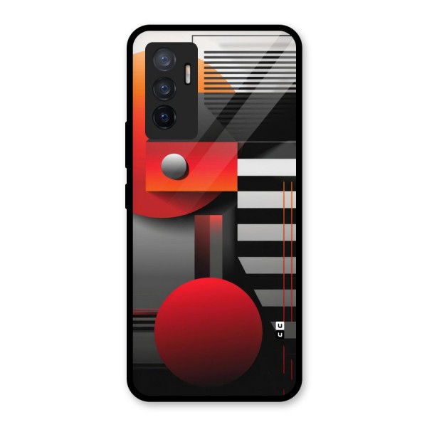 Geometrical Marvel Glass Back Case for Vivo V23e