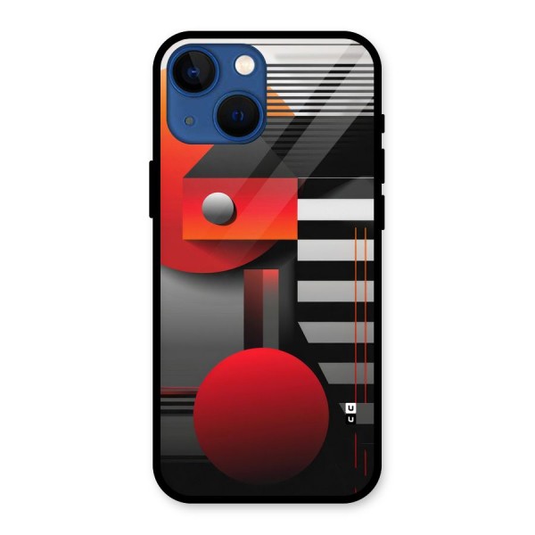 Geometrical Marvel Glass Back Case for iPhone 13 Mini