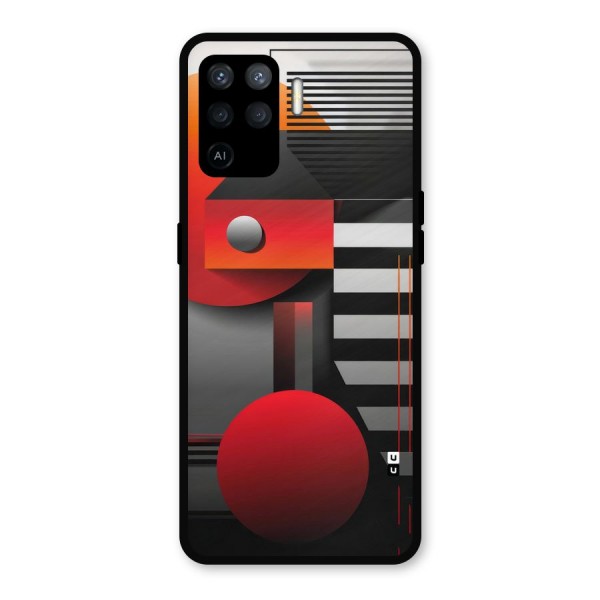 Geometrical Marvel Metal Back Case for Oppo F19 Pro