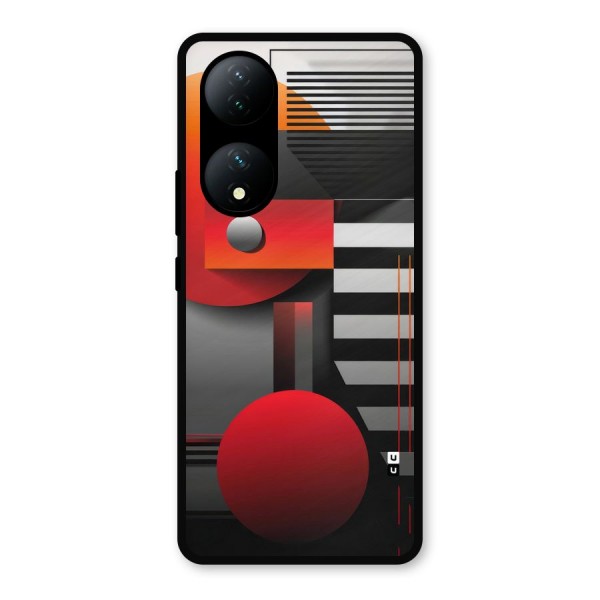 Geometrical Marvel Metal Back Case for Vivo T2