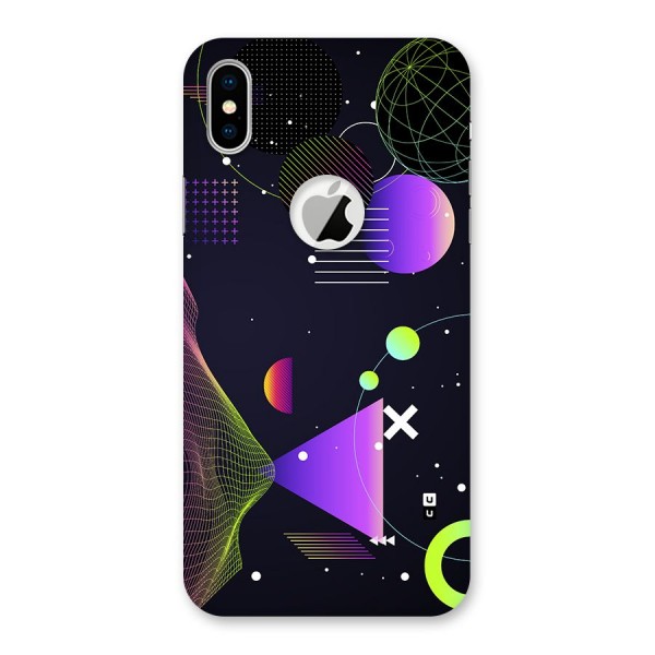 Geometrical Wireframe Back Case for iPhone XS Logo Cut