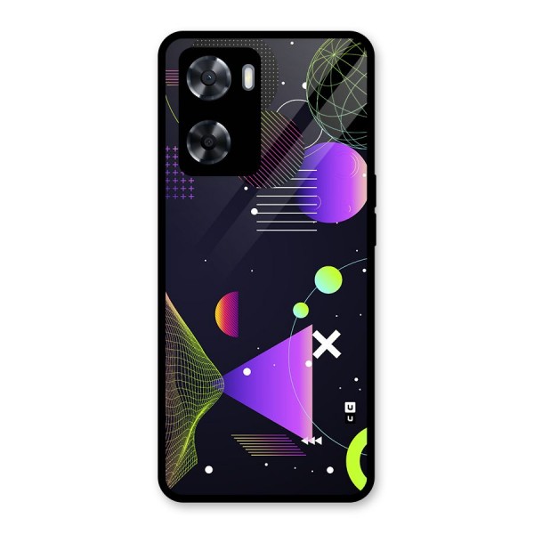 Geometrical Wireframe Glass Back Case for Oppo A57 2022