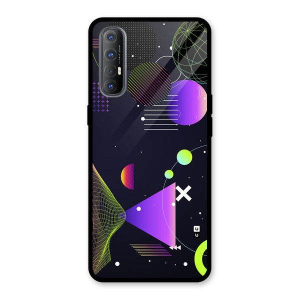 Geometrical Wireframe Glass Back Case for Oppo Reno3 Pro