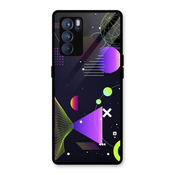 Geometrical Wireframe Glass Back Case for Oppo Reno6 Pro 5G