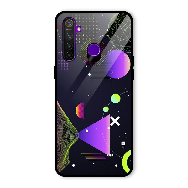 Geometrical Wireframe Glass Back Case for Realme 5 Pro