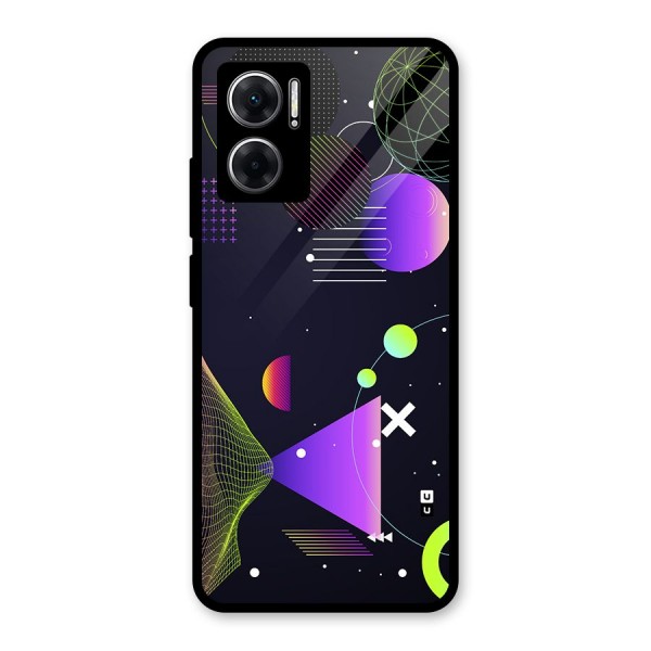 Geometrical Wireframe Glass Back Case for Redmi 11 Prime 5G