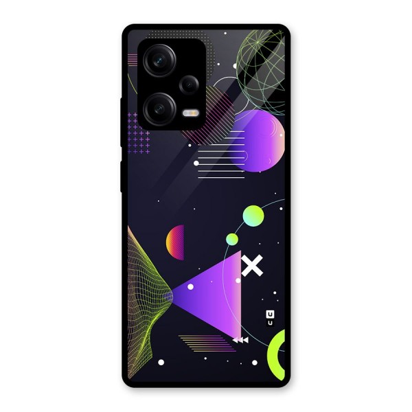 Geometrical Wireframe Glass Back Case for Redmi Note 12 Pro