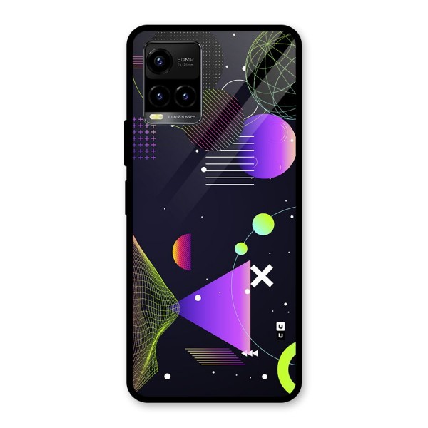 Geometrical Wireframe Glass Back Case for Vivo Y21G