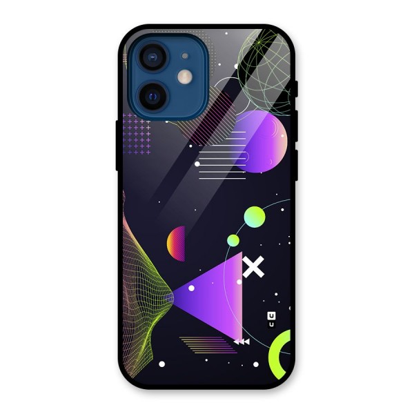 Geometrical Wireframe Glass Back Case for iPhone 12 Mini