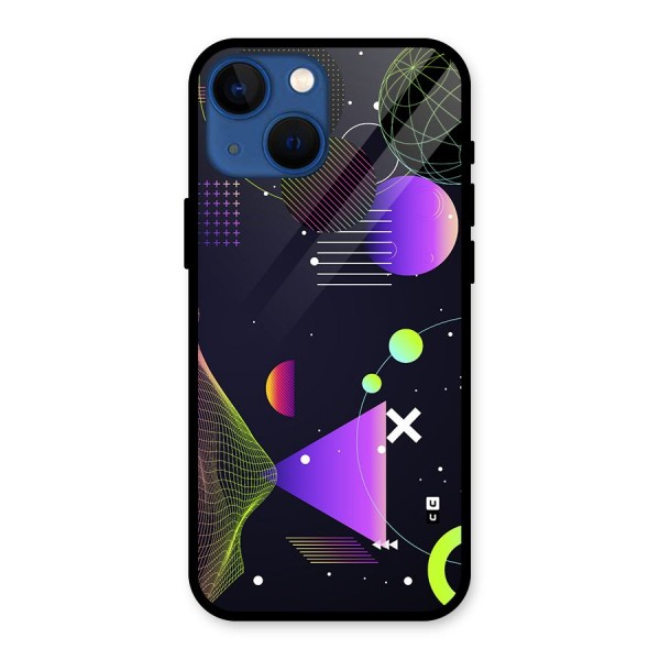 Geometrical Wireframe Glass Back Case for iPhone 13 Mini