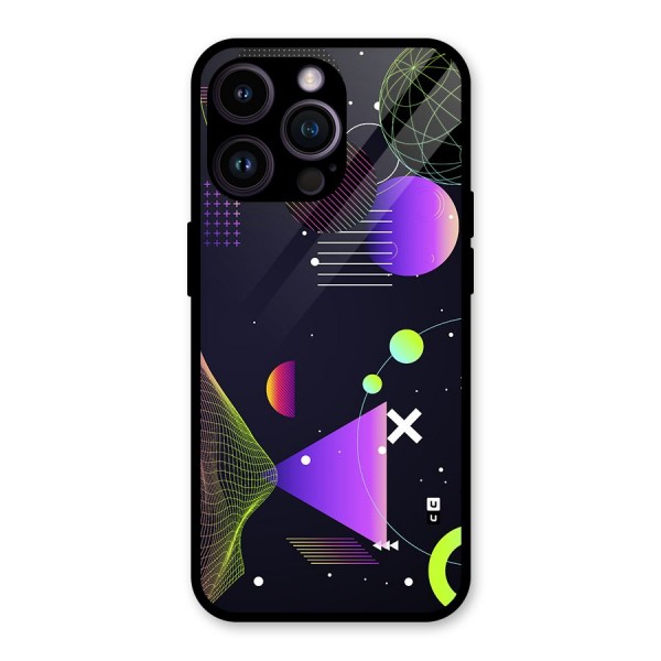 Geometrical Wireframe Glass Back Case for iPhone 14 Pro Max