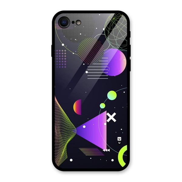 Geometrical Wireframe Glass Back Case for iPhone SE 2022
